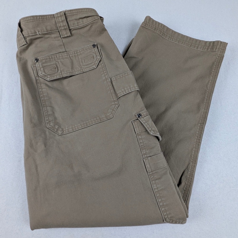 Duluth Trading Co Flex Fire Hose Cargo Work Pants Khaki Tan 42x30 45507B Mens
